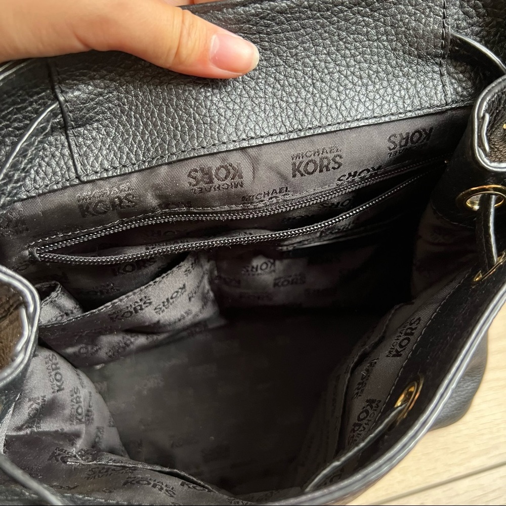 Michael Kors Black Pebbled Leather Backpack - Picture 3 of 6